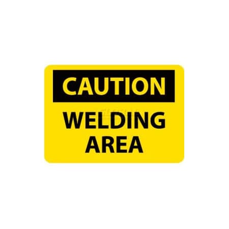 National Marker Co NMC OSHA Sign, Caution Welding Area, 10in X 14in, Yellow/Black C362RB